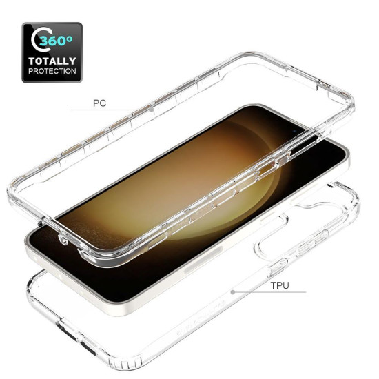For Samsung Galaxy S24+ 5G Shockproof Clear Gradient PC + TPU Phone Case(Red)