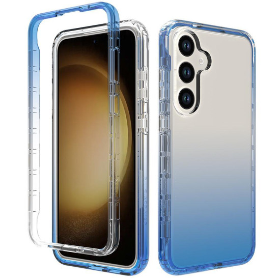 For Samsung Galaxy S24+ 5G Shockproof Clear Gradient PC + TPU Phone Case(Blue)