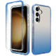 For Samsung Galaxy S24+ 5G Shockproof Clear Gradient PC + TPU Phone Case(Blue)