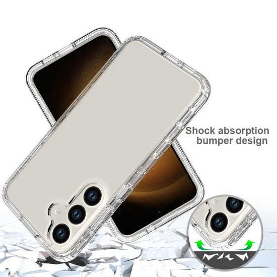For Samsung Galaxy S24+ 5G Shockproof Clear Gradient PC + TPU Phone Case(Blue)