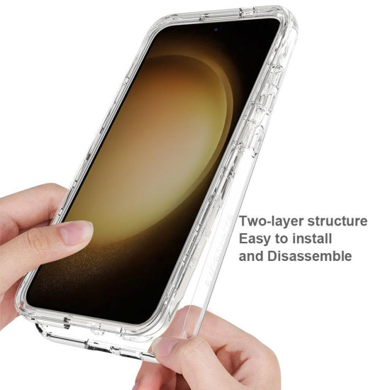 For Samsung Galaxy S24+ 5G Shockproof Clear Gradient PC + TPU Phone Case(Transparent)