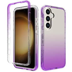 For Samsung Galaxy S24+ 5G Shockproof Clear Gradient PC + TPU Phone Case(Purple)