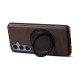 For Samsung Galaxy S24+ 5G Denior A14 Skin Feel Rotating Holder MagSafe Phone Case(Brown)
