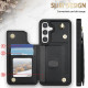 For Samsung Galaxy S24+ 5G Rhombic Dual Buckle Card Slots Phone Case with Lanyard(Black)