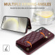 For Samsung Galaxy S24+ 5G Rhombic Dual Buckle Card Slots Phone Case with Lanyard(Wine Red)