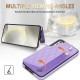 For Samsung Galaxy S24+ 5G Rhombic Dual Buckle Card Slots Phone Case with Lanyard(Purple)