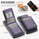 For Samsung Galaxy S24+ 5G JEEHOOD J06 British Style RFID MagSafe Card Bag PU Phone Case(Purple)