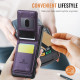 For Samsung Galaxy S24+ 5G JEEHOOD J06 British Style RFID MagSafe Card Bag PU Phone Case(Purple)