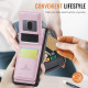 For Samsung Galaxy S24+ 5G JEEHOOD J06 British Style RFID MagSafe Card Bag PU Phone Case(Pink)