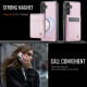 For Samsung Galaxy S24+ 5G JEEHOOD J06 British Style RFID MagSafe Card Bag PU Phone Case(Pink)