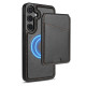 For Samsung Galaxy S24+ 5G Skin Feel Detachable Card Bag Magsafe Phone Case(Black)