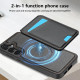 For Samsung Galaxy S24+ 5G Skin Feel Detachable Card Bag Magsafe Phone Case(Black)