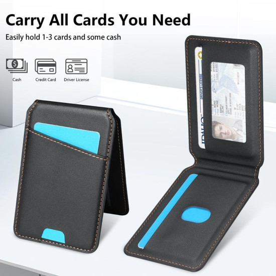 For Samsung Galaxy S24+ 5G Skin Feel Detachable Card Bag Magsafe Phone Case(Black)