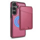 For Samsung Galaxy S24+ 5G Skin Feel Detachable Card Bag Magsafe Phone Case(Wine Red)