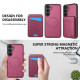 For Samsung Galaxy S24+ 5G Skin Feel Detachable Card Bag Magsafe Phone Case(Wine Red)
