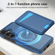 For Samsung Galaxy S24+ 5G Skin Feel Detachable Card Bag Magsafe Phone Case(Blue)