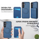 For Samsung Galaxy S24+ 5G Skin Feel Detachable Card Bag Magsafe Phone Case(Blue)