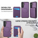 For Samsung Galaxy S24+ 5G Skin Feel Detachable Card Bag Magsafe Phone Case(Purple)