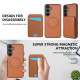 For Samsung Galaxy S24+ 5G Skin Feel Detachable Card Bag Magsafe Phone Case(Brown)