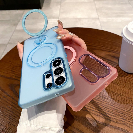 For Samsung Galaxy S24+ 5G Rotation Holder MagSafe Phone Case(Black)
