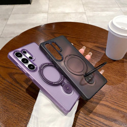 For Samsung Galaxy S24+ 5G Rotation Holder MagSafe Phone Case(Blue)