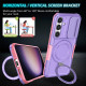 For Samsung Galaxy S24+ 5G Sliding Camshield MagSafe Holder TPU Hybrid PC Phone Case(Pink Purple)
