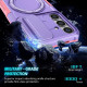 For Samsung Galaxy S24+ 5G Sliding Camshield MagSafe Holder TPU Hybrid PC Phone Case(Pink Purple)
