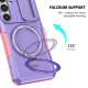 For Samsung Galaxy S24+ 5G Sliding Camshield MagSafe Holder TPU Hybrid PC Phone Case(Pink Purple)