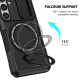 For Samsung Galaxy S24+ 5G Sliding Camshield MagSafe Holder TPU Hybrid PC Phone Case(Black)
