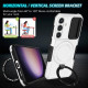For Samsung Galaxy S24+ 5G Sliding Camshield MagSafe Holder TPU Hybrid PC Phone Case(Black White)