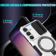 For Samsung Galaxy S24+ 5G Sliding Camshield MagSafe Holder TPU Hybrid PC Phone Case(Black White)
