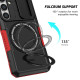 For Samsung Galaxy S24+ 5G Sliding Camshield MagSafe Holder TPU Hybrid PC Phone Case(Black Red)