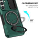 For Samsung Galaxy S24+ 5G Sliding Camshield MagSafe Holder TPU Hybrid PC Phone Case(Deep Green)