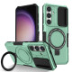 For Samsung Galaxy S24+ 5G Sliding Camshield MagSafe Holder TPU Hybrid PC Phone Case(Light Blue)