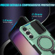 For Samsung Galaxy S24+ 5G Sliding Camshield MagSafe Holder TPU Hybrid PC Phone Case(Light Blue)