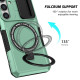 For Samsung Galaxy S24+ 5G Sliding Camshield MagSafe Holder TPU Hybrid PC Phone Case(Light Blue)