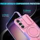 For Samsung Galaxy S24+ 5G Sliding Camshield MagSafe Holder TPU Hybrid PC Phone Case(Purple Pink)