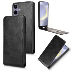 For Samsung Galaxy S24+ 5G Magnetic Vertical Flip Leather Phone Case(Black)