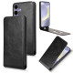 For Samsung Galaxy S24+ 5G Magnetic Vertical Flip Leather Phone Case(Black)