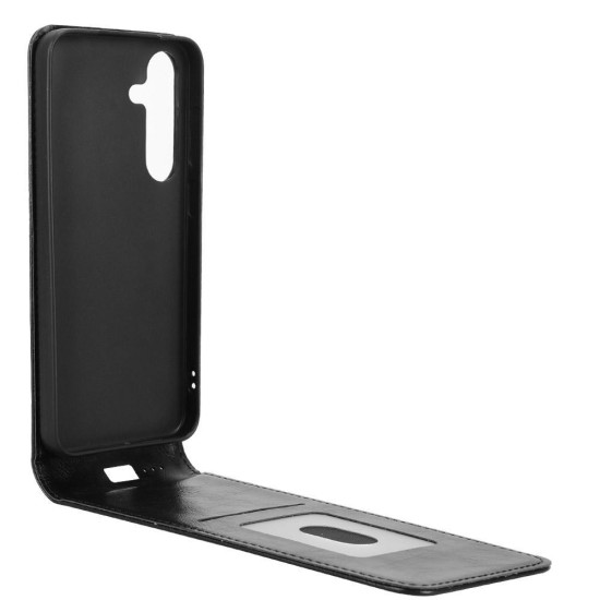 For Samsung Galaxy S24+ 5G Magnetic Vertical Flip Leather Phone Case(Black)