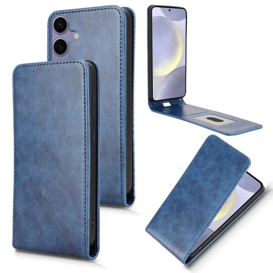 For Samsung Galaxy S24+ 5G Magnetic Vertical Flip Leather Phone Case(Blue)