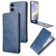 For Samsung Galaxy S24+ 5G Magnetic Vertical Flip Leather Phone Case(Blue)
