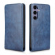 For Samsung Galaxy S24+ 5G Magnetic Vertical Flip Leather Phone Case(Blue)