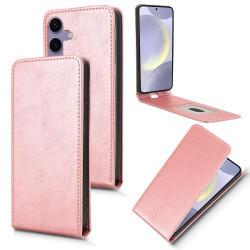 For Samsung Galaxy S24+ 5G Magnetic Vertical Flip Leather Phone Case(Rose Gold)