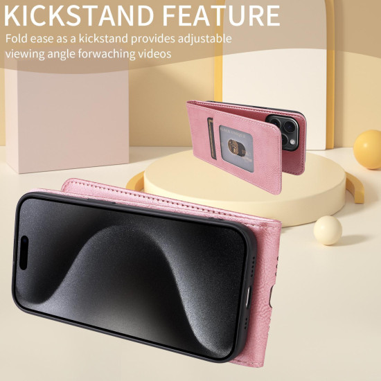 For Samsung Galaxy S24+ 5G Magnetic Vertical Flip Leather Phone Case(Rose Gold)