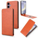 For Samsung Galaxy S24+ 5G Magnetic Vertical Flip Leather Phone Case(Brown)