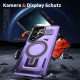 For Samsung Galaxy S24+ 5G Shield Hollow Frame Holder MagSafe Phone Case(Purple)