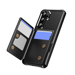 For Samsung Galaxy S24+ 5G Horizontal Flip Card Bag Holder Leather Phone Case(Black)