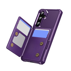 For Samsung Galaxy S24+ 5G Horizontal Flip Card Bag Holder Leather Phone Case(Purple)