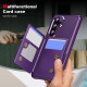 For Samsung Galaxy S24+ 5G Horizontal Flip Card Bag Holder Leather Phone Case(Purple)